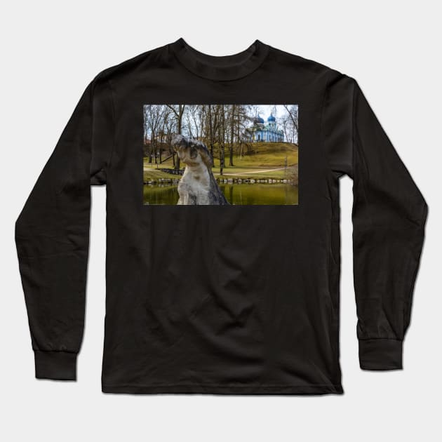 Figure of a man with heavy burden Long Sleeve T-Shirt by lena-maximova